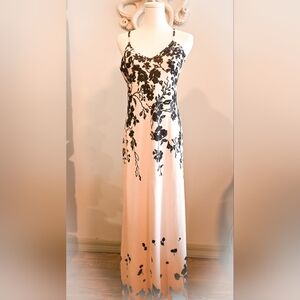 Elegant Black and White Floral Dress